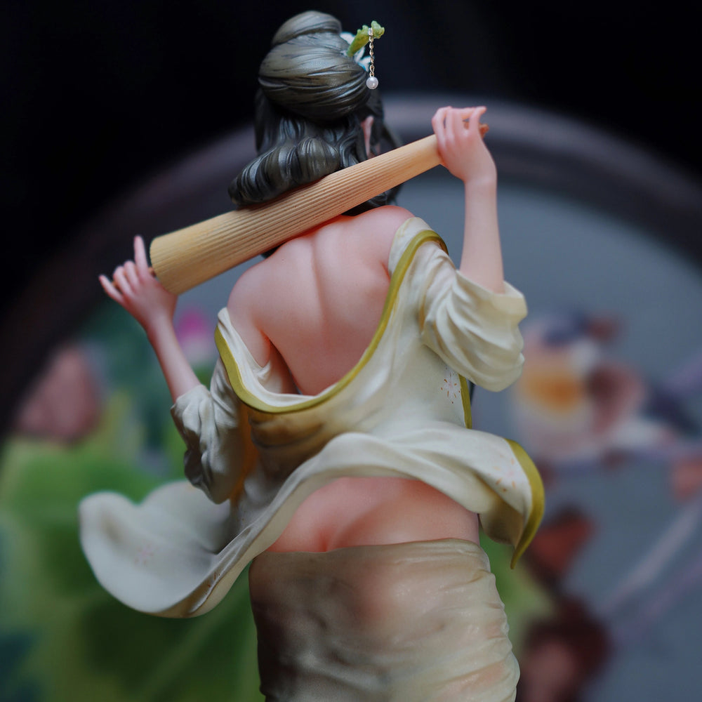1/8 Woman with Fan Weapon, Resin Model Figure Kit, Anime Theme, Unassembled and Unpainted