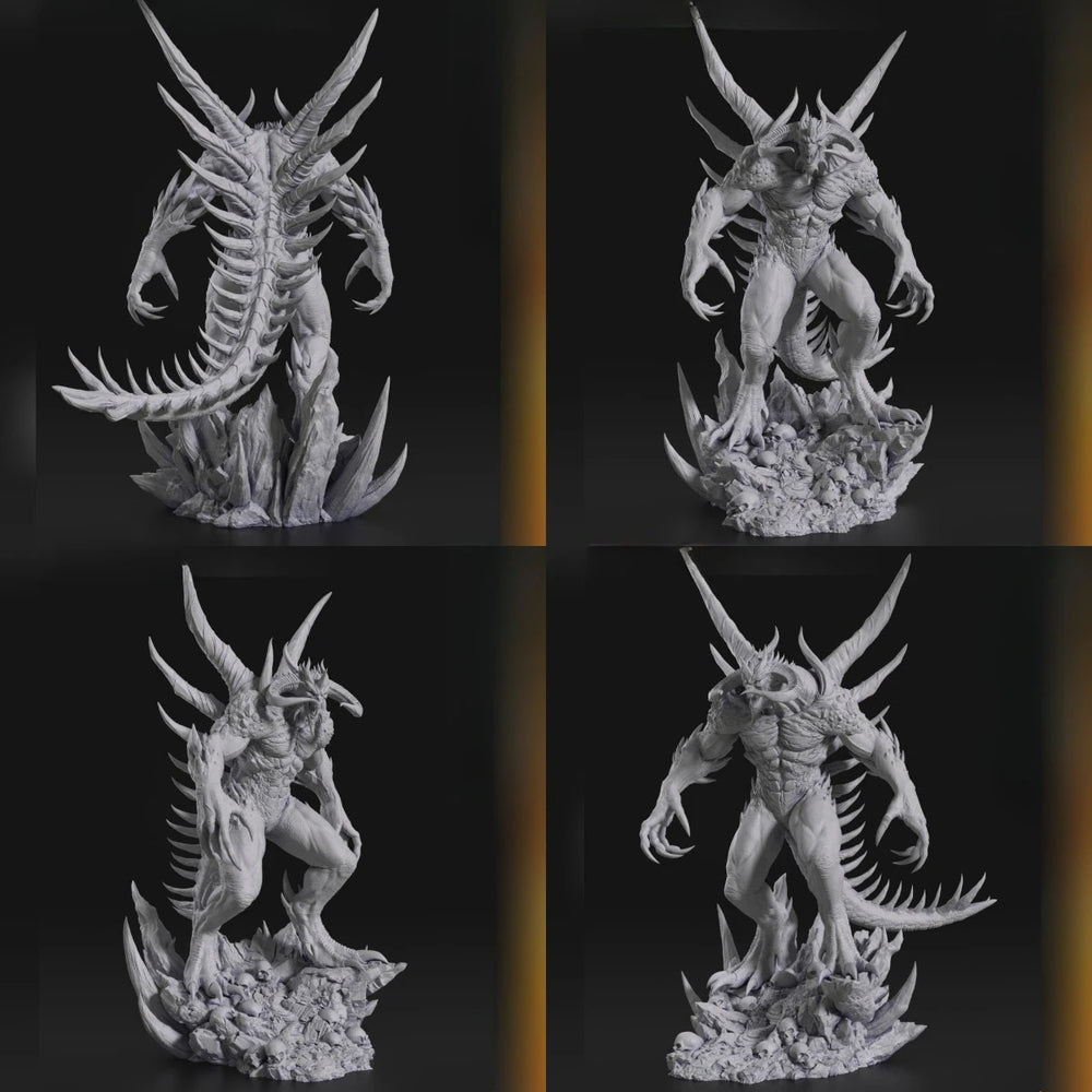 Hell Demon Lord, Resin Model Figure Kit, Fantasy Theme, Unassembled and Unpainted