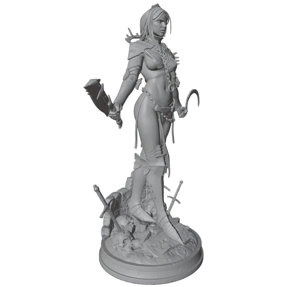 75mm Fantasy Warrior, Resin Model Figure Kit, Anime Theme, Unassembled and Unpainted