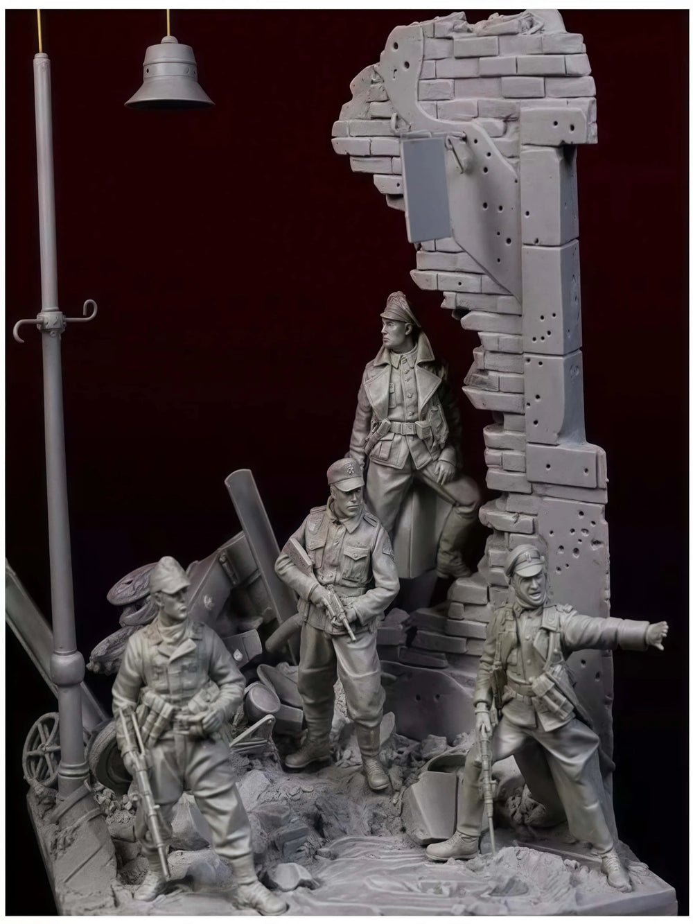 1/35 WWII Fortified Position, 5 Figures, Resin Model Diorama Kit, Unassembled and Unpainted