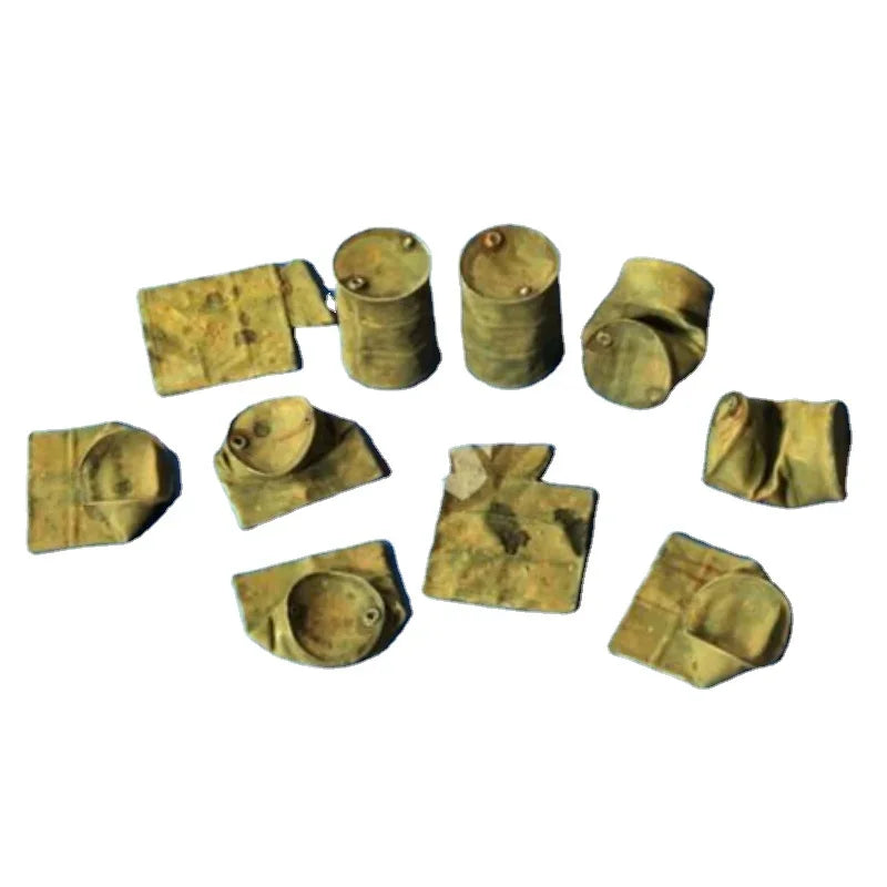 1/35 Military Crushed Fuel Barrels, Resin Model Accessory Kit, Military Theme, Unpainted