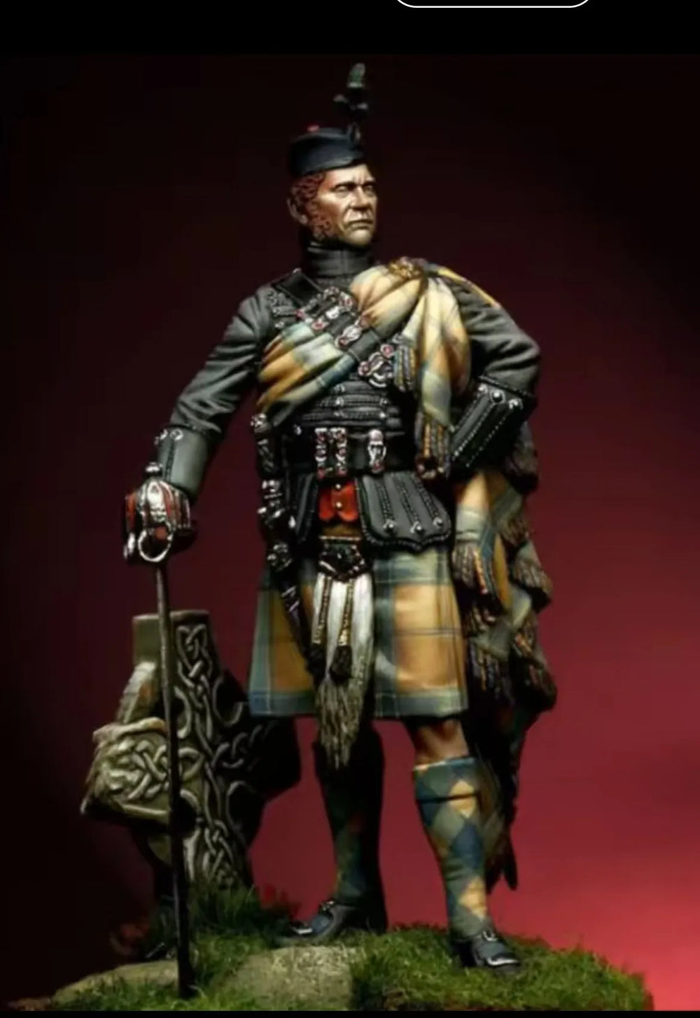 1/24 German Renaissance Commander with Feathered Cloak, Resin Model Figure Kit, Fantasy Theme, Unassembled and Unpainted