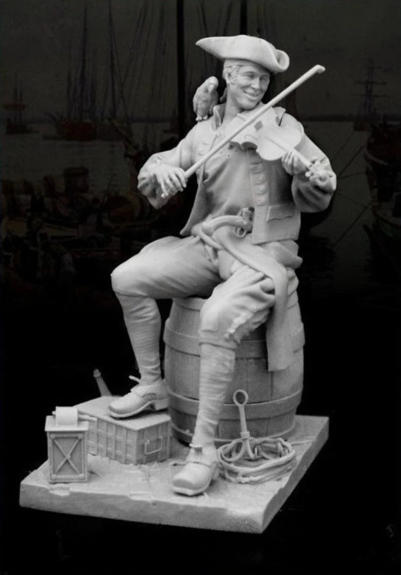 1/24 Pirate Musician with Violin, Resin Model Figure Kit, Historical Theme, Unassembled and Unpainted