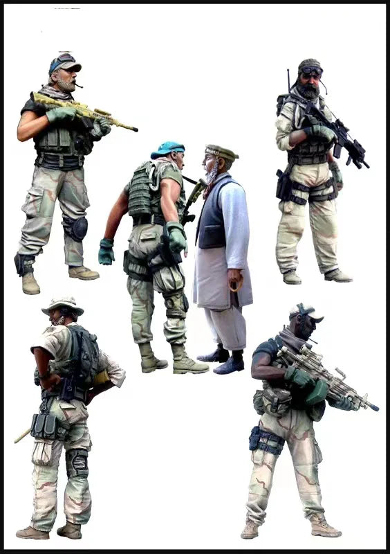 1/35 Modern Tactical Operators with Specialist, 6 Figures, Resin Model Figure Kit, Unassembled and Unpainted