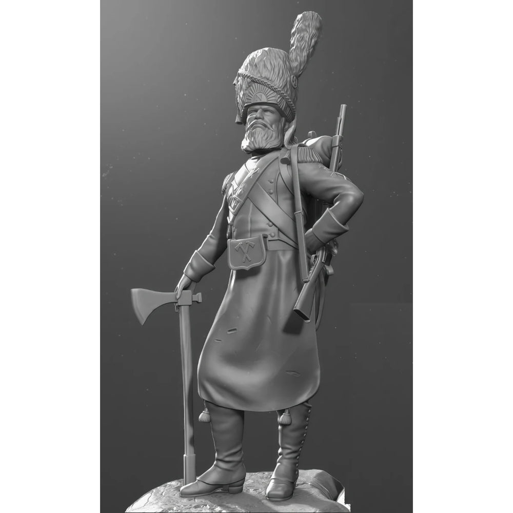 75mm Napoleonic Polish Sapper, Resin Model Figure Kit, Unassembled and Unpainted