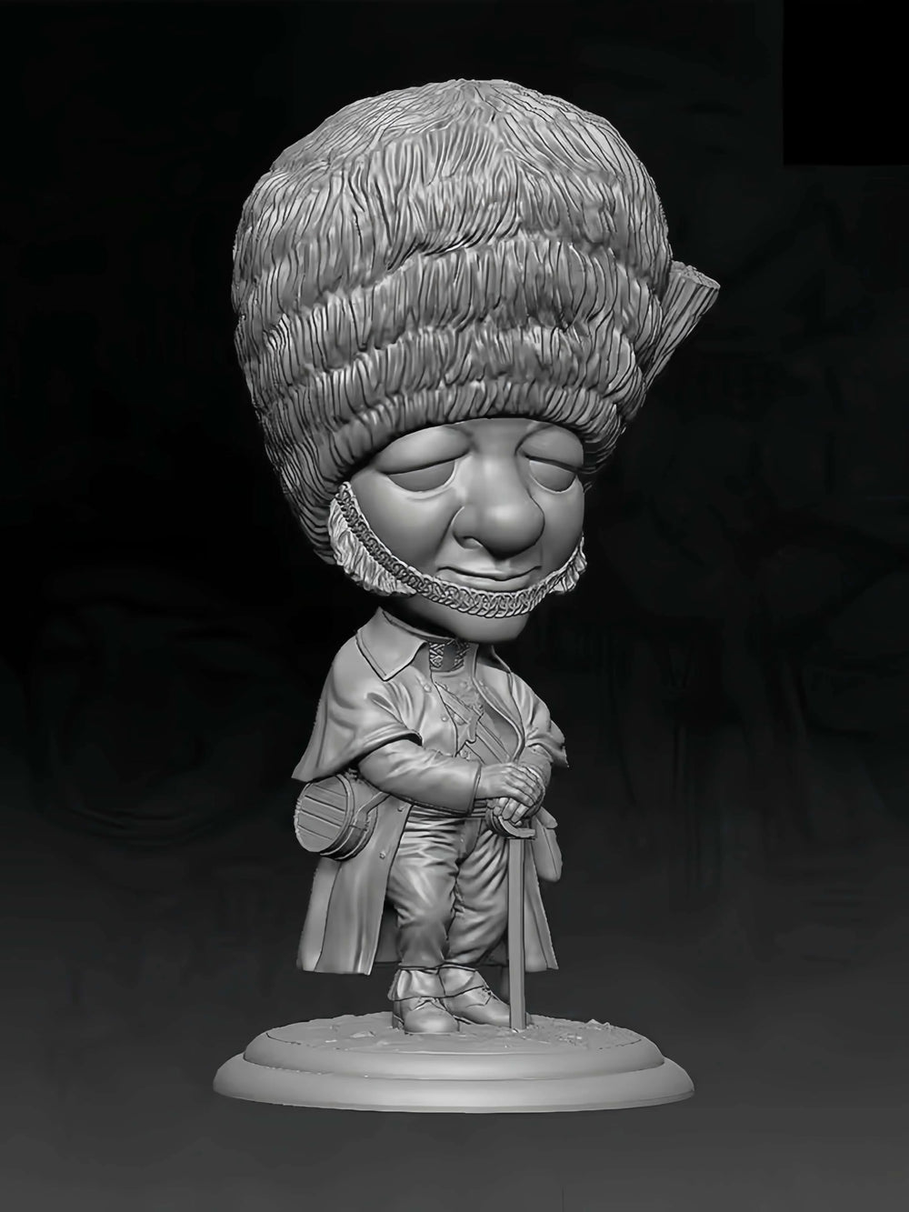 54mm Napoleonic Chibi Soldiers, 2 Figures, Resin Model Figure Kit, Unassembled and Unpainted