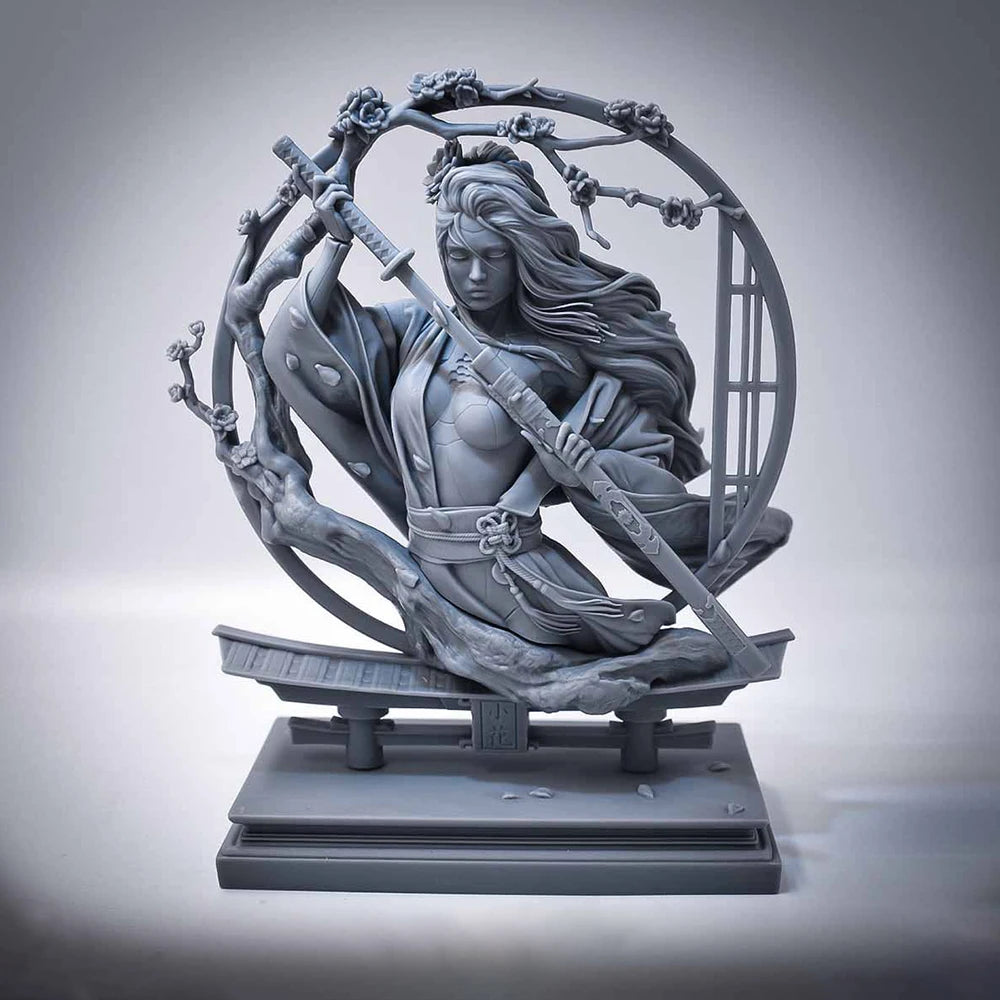 Female Warrior Sorceress, Resin Model Figure Kit, Fantasy Theme, Unassembled and Unpainted