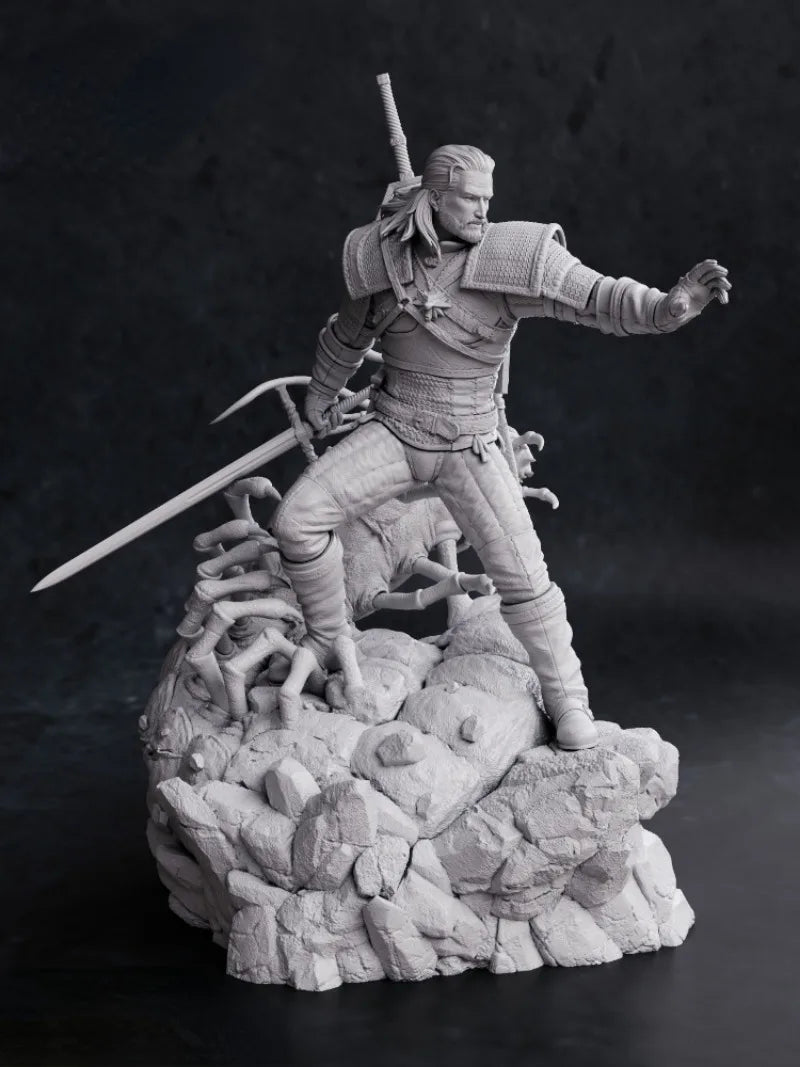 1/24 Monster Hunter Warrior, Resin Model Figure Kit, Fantasy Theme, Unassembled and Unpainted