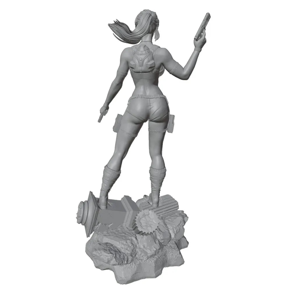 1/24 Armed Female Warrior, Resin Model Figure Kit, Unassembled and Unpainted