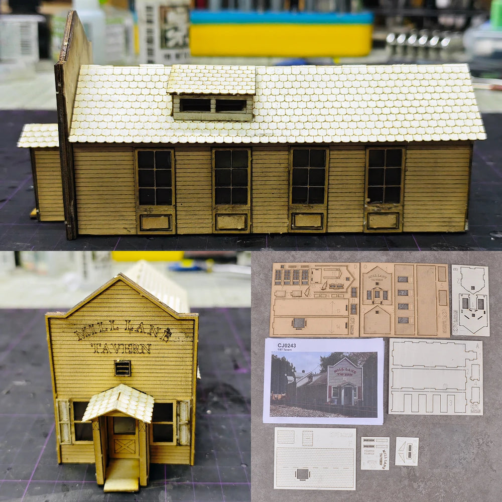 1/87 Victorian Railway Station Pub, Resin Model Terrain Kit, Historical Theme, Unpainted