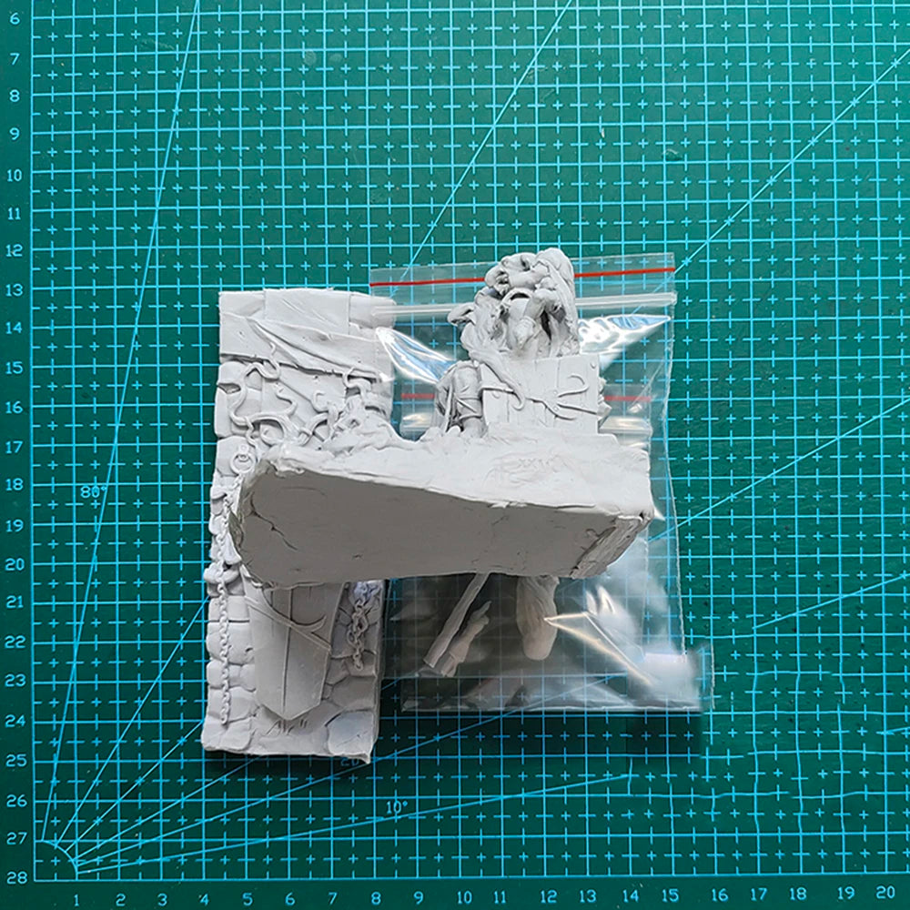 1/24 Bearded Wizard with Owl Familiar, Resin Model Figure Kit, Fantasy Theme, Unassembled and Unpainted