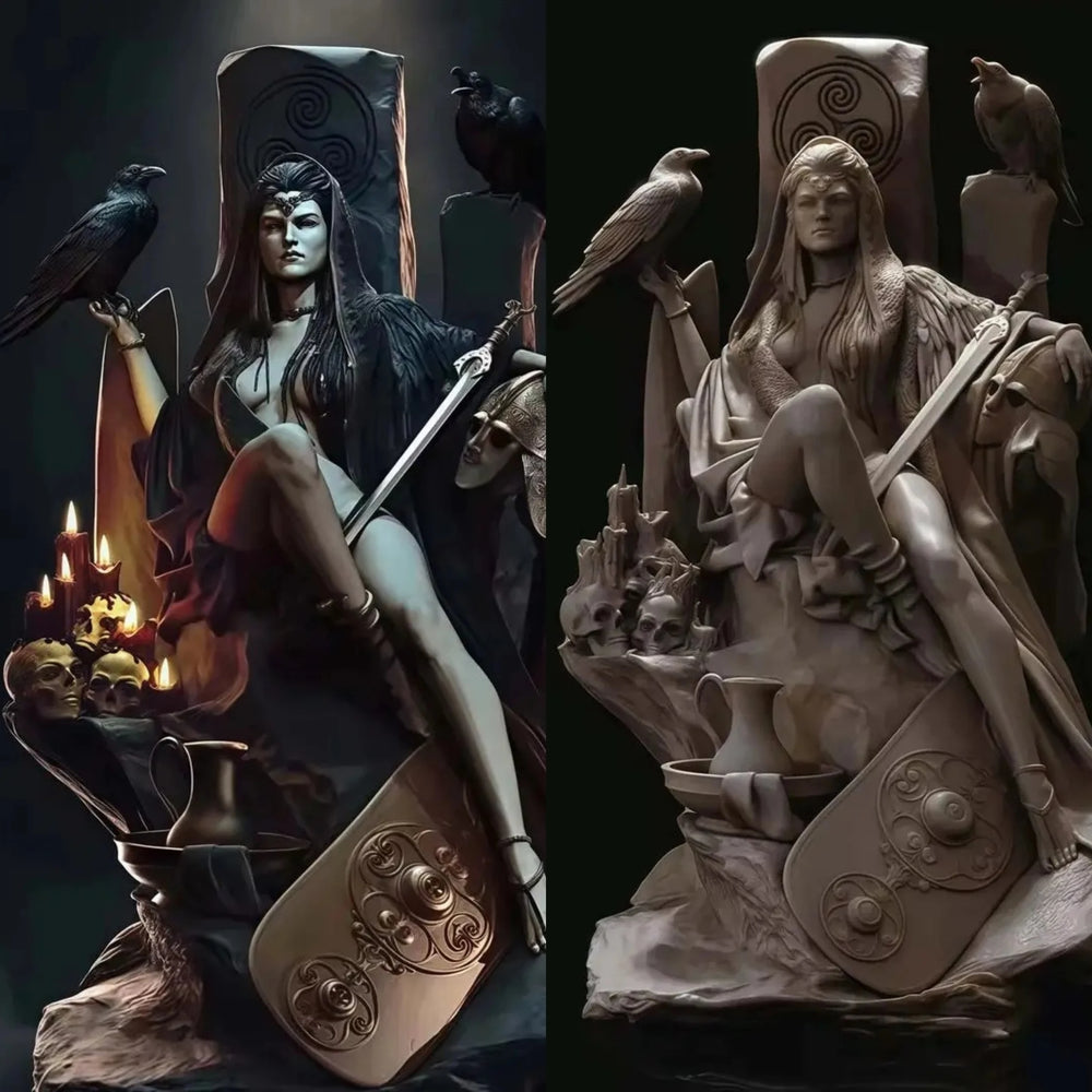 1/24 Dark Fantasy Female Warrior, Resin Model Figure Kit, Fantasy Theme, Unassembled and Unpainted