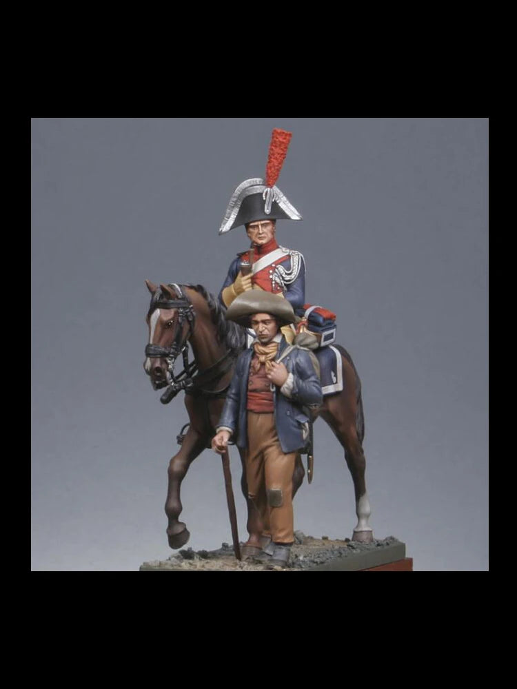 1/32 Napoleonic Cavalry Officers, 3 Figures, Resin Model Figure Kit, Unassembled and Unpainted