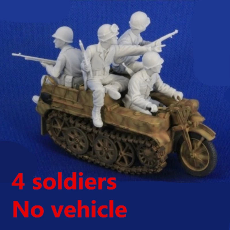 1/35 WWII US Army Rangers, 4 Figures, Resin Model Figure Kit, Unassembled and Unpainted
