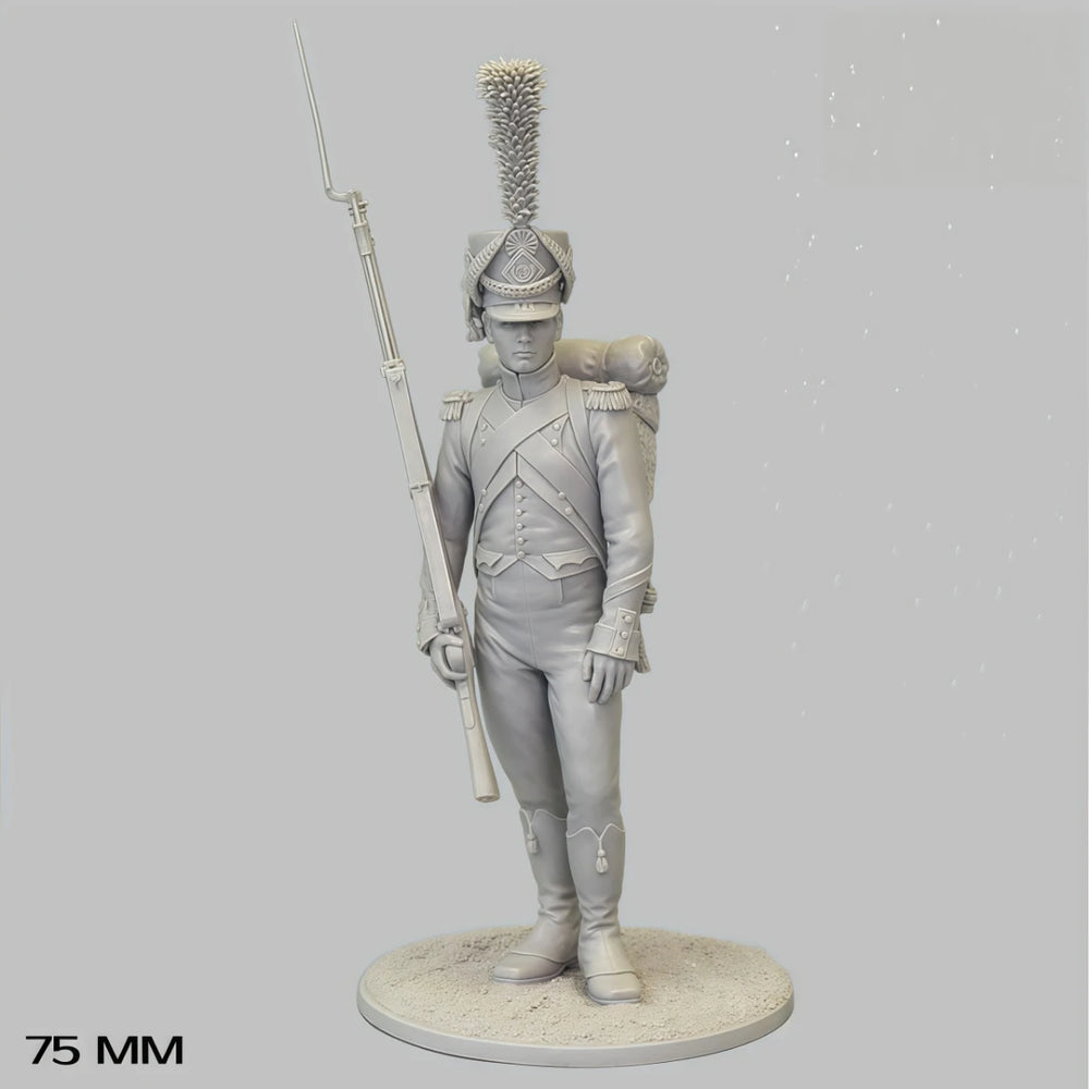 75mm Napoleonic French Light Infantry Sergeant, Resin Model Figure Kit, Unassembled and Unpainted