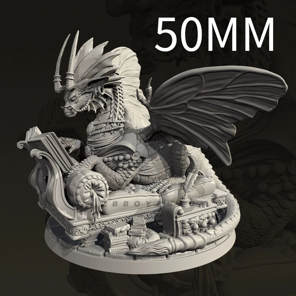 90mm Dragon of Reading, 3 Figures, Resin Model Figure Kit, Fantasy Theme, Unassembled and Unpainted