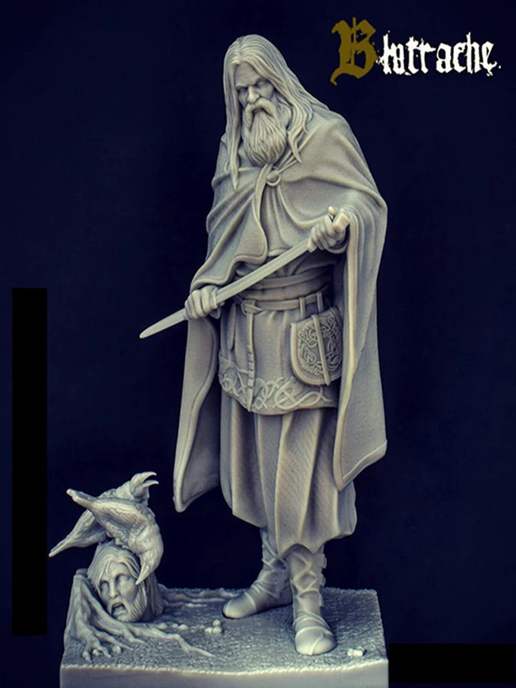 85mm Ancient Samurai with Crow, Resin Model Figure Kit, Unassembled and Unpainted