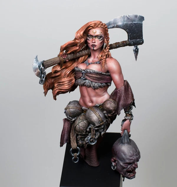 1/12 Female Barbarian Warrior, Resin Model Figure Kit, Fantasy Theme, Unassembled and Unpainted