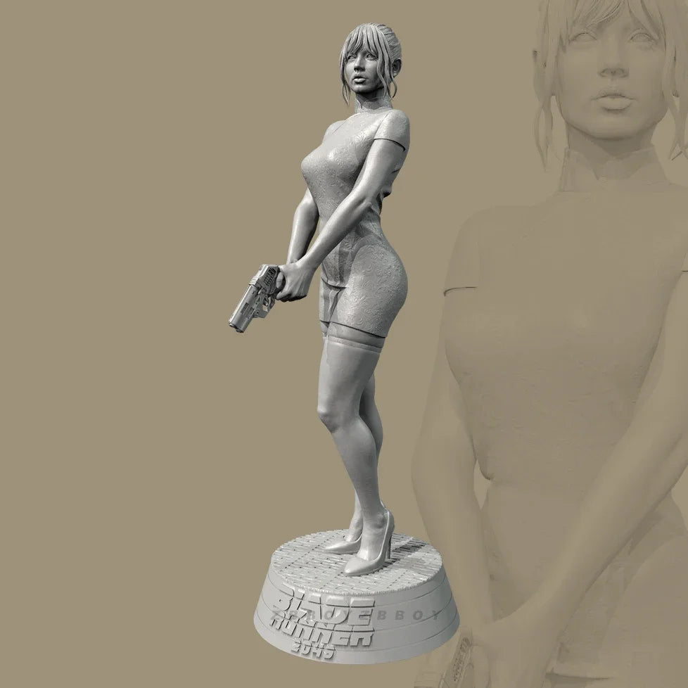 75mm Female Mercenary Soldier, Resin Model Figure Kit, Unassembled and Unpainted
