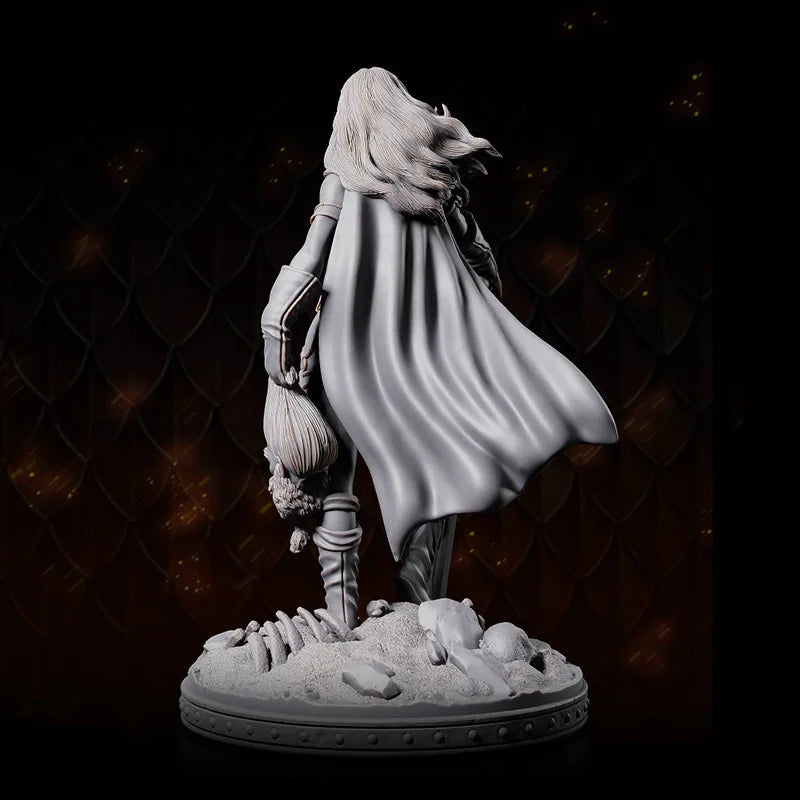 1/24 Warrior with Mail and Feathered Cape, Resin Model Figure Kit, Fantasy Theme, Unassembled and Unpainted
