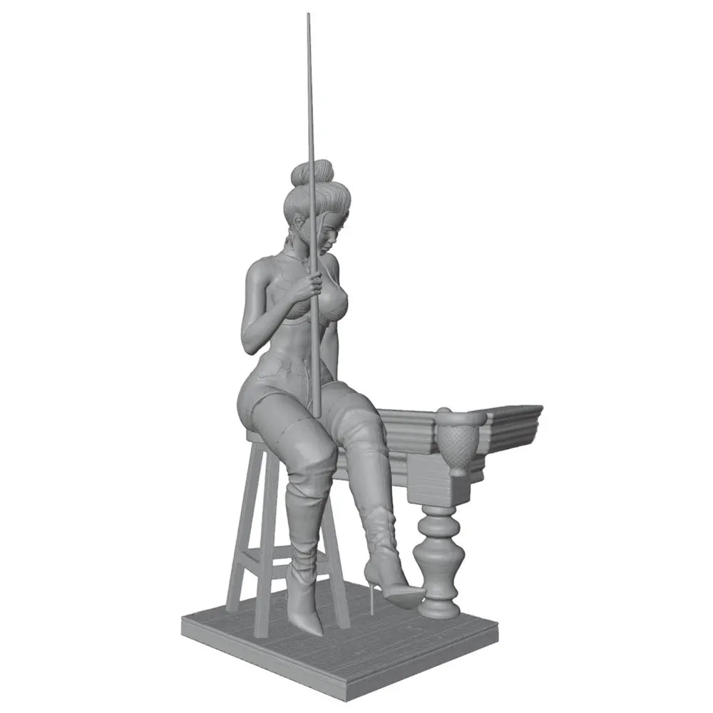 75mm Pin-up Billiards, Resin Model Figure Kit, Unassembled and Unpainted