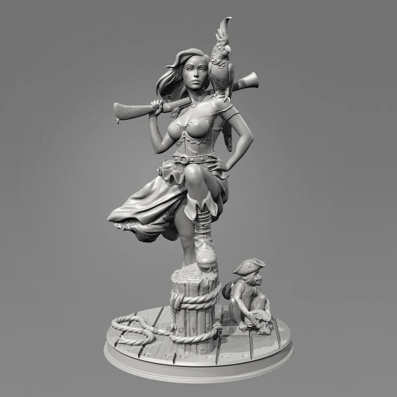 50mm Caribbean Warrior, Resin Model Figure Kit, Fantasy Theme, Unassembled and Unpainted