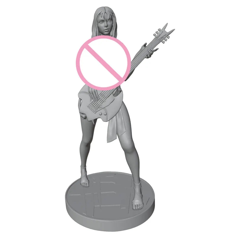 1/24 Female Guitarist, Resin Model Figure Kit, Anime Theme, Unassembled and Unpainted