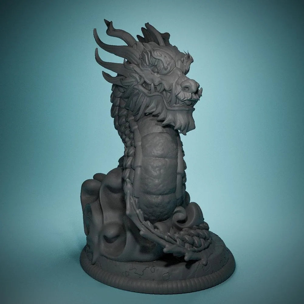 80mm Chinese Dragon, Resin Model Bust Kit, Fantasy Theme, Unassembled and Unpainted
