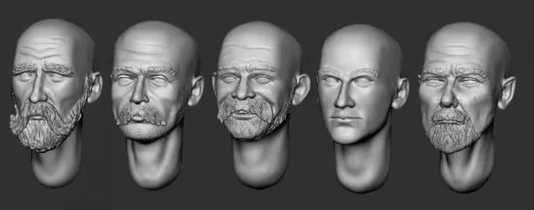 1/35 Generic Soldier Heads, Resin Model Accessory Kit, Military Theme, Unpainted