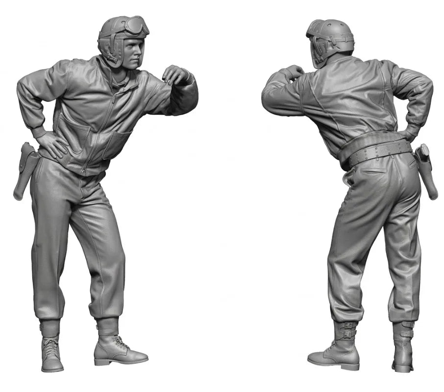 1/16 WWII US Army Tank Machine Gunner, Resin Model Figure Kit, Unassembled and Unpainted