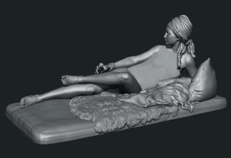 1/24 Classical Style Reclining Female, Resin Model Figure Kit, Unassembled and Unpainted