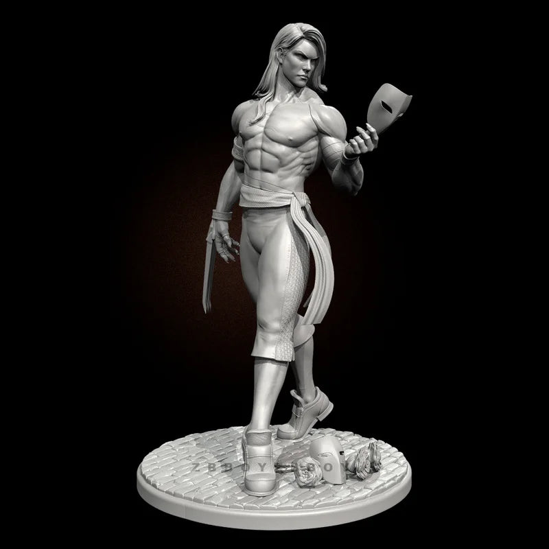 75mm Female Barbarian with Hatchet and Shield, Resin Model Figure Kit, Fantasy Theme, Unassembled and Unpainted