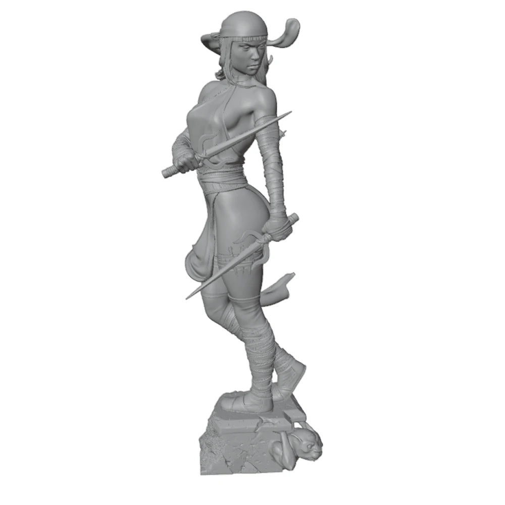 75mm Barbarian Berserker with Raised Axe, Resin Model Figure Kit, Fantasy Theme, Unassembled and Unpainted