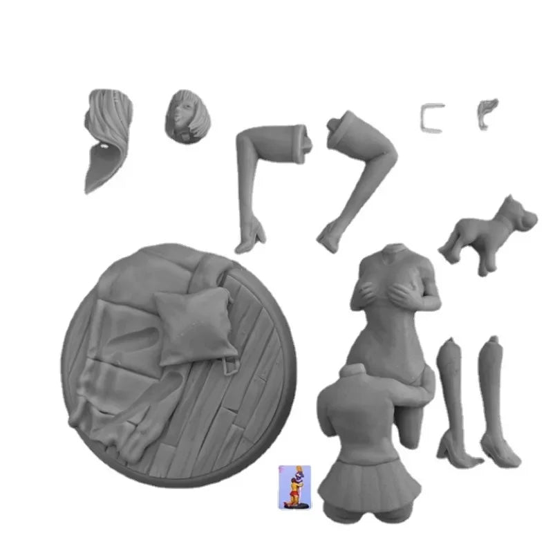 1/24 Young Girl Detective, 3 Figures, Resin Model Figure Kit, Fantasy Theme, Unassembled and Unpainted