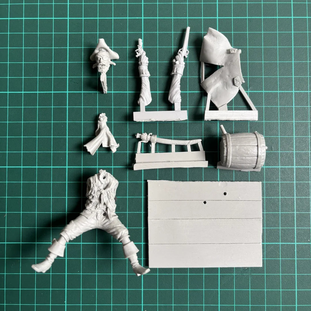 75mm Pirate One-Eyed Pew, Resin Model Figure Kit, Historical Theme, Unassembled and Unpainted