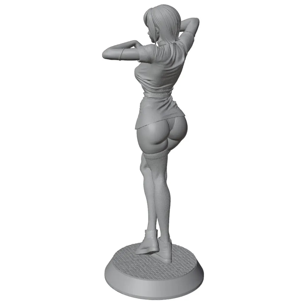 1/24 Pin-Up Female with Arms Behind Head, Resin Model Figure Kit, Unassembled and Unpainted