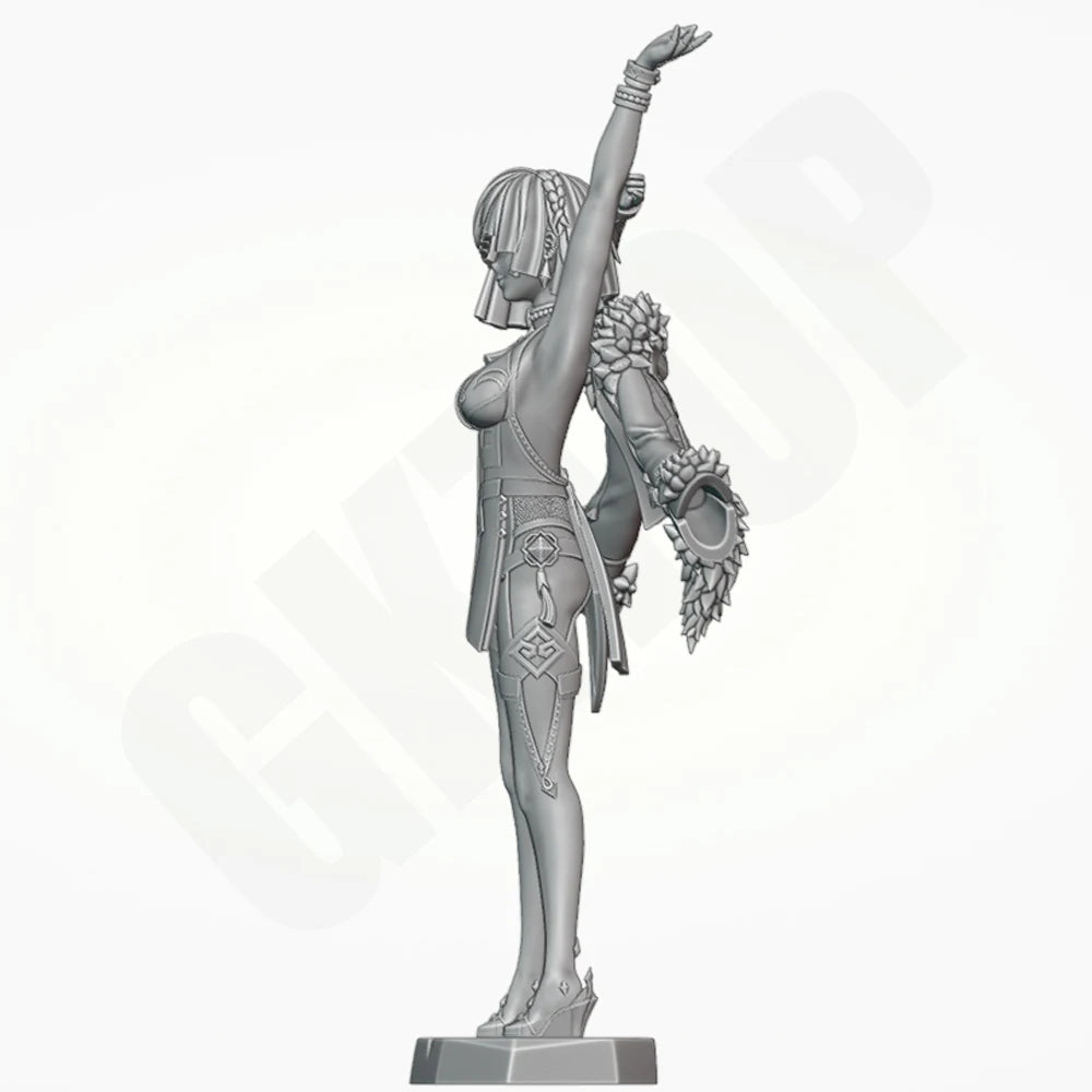 1/24 Warrior with Staff, Resin Model Figure Kit, Anime Theme, Unassembled and Unpainted