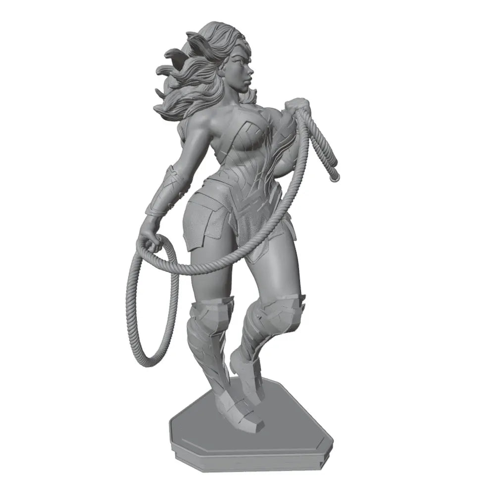 1/24 Female Warrior Wielding Lasso, Resin Model Figure Kit, Unassembled and Unpainted