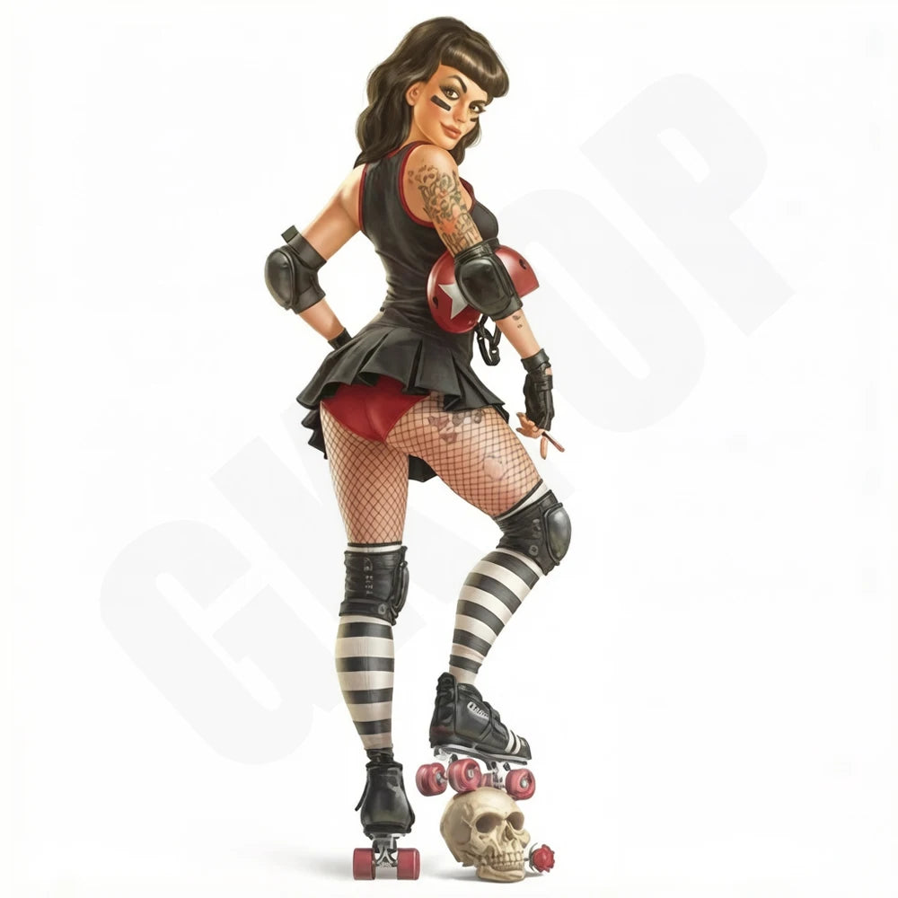 1/24 Roller Derby Skater, Resin Model Figure Kit, Unassembled and Unpainted