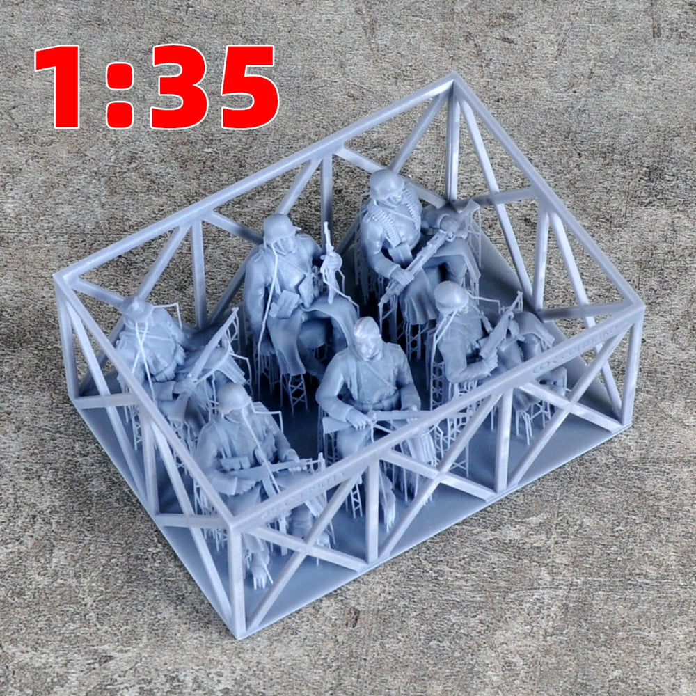 1/35 WWII German Soldiers at Rest, 11 Figures, Resin Model Figure Kit, Unassembled and Unpainted
