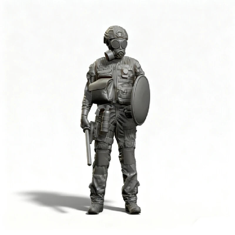 1/35 Modern Police Officers with Gas Masks, 2 Figures, Resin Model Figure Kit, Unassembled and Unpainted