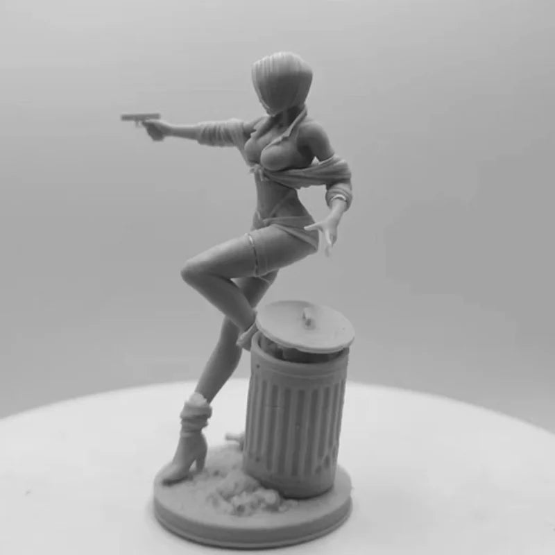 1/24 Female Cowboy Gunner, Resin Model Figure Kit, Anime Theme, Unassembled and Unpainted