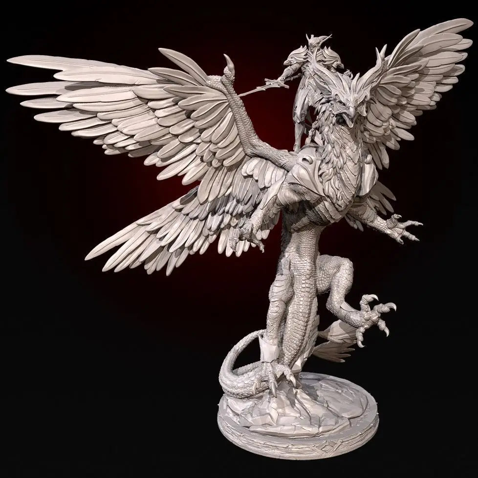 120mm Celestial Dragon Knight, Resin Model Figure Kit, Fantasy Theme, Unassembled and Unpainted