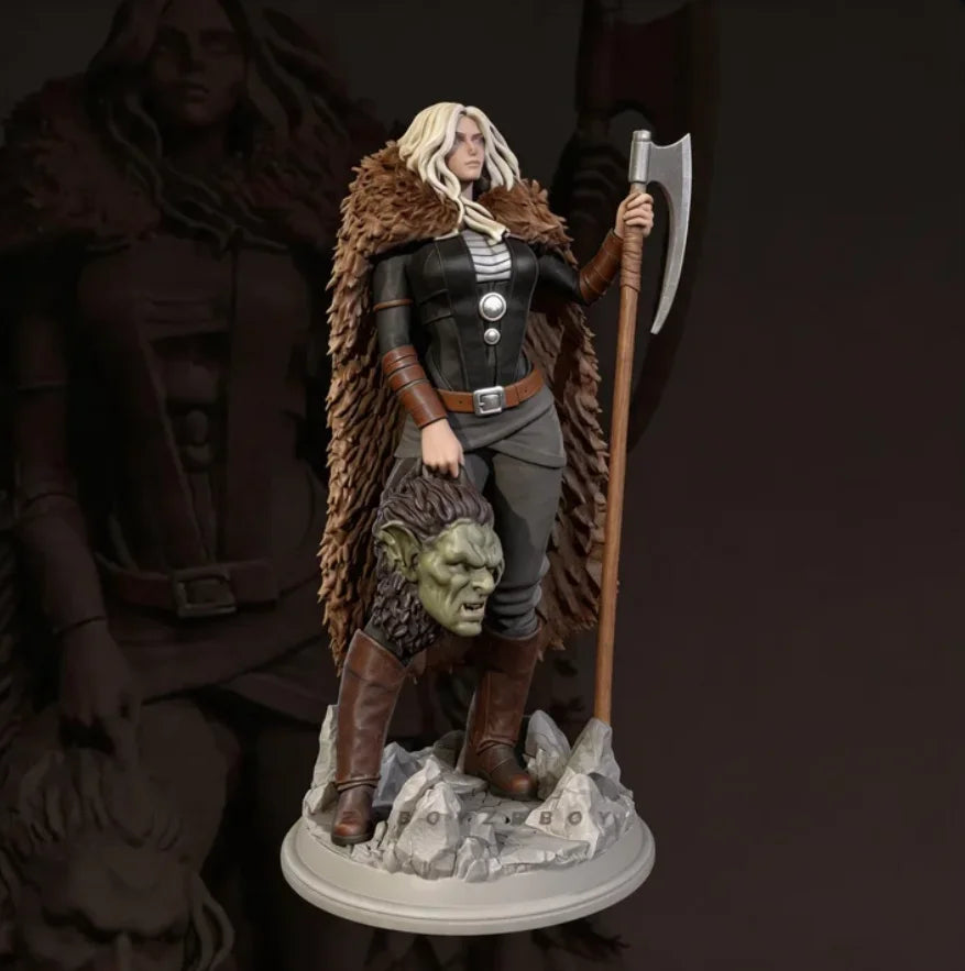 35mm Barbarian Axe Warrior, Resin Model Figure Kit, Fantasy Theme, Unassembled and Unpainted