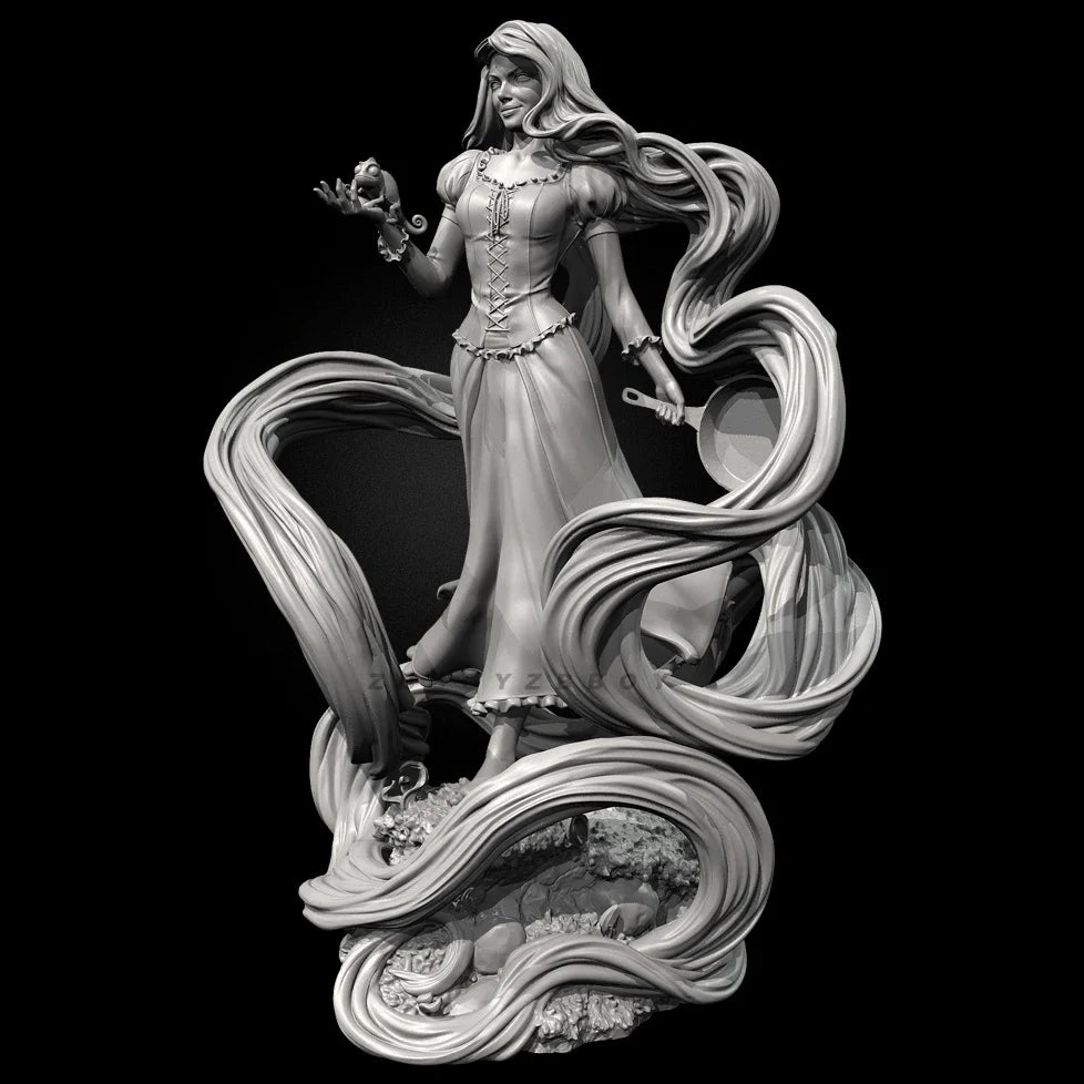 90mm Sorceress in Ornate Flowing Robes with Raised Hand, Resin Model Figure Kit, Fantasy Theme, Unassembled and Unpainted