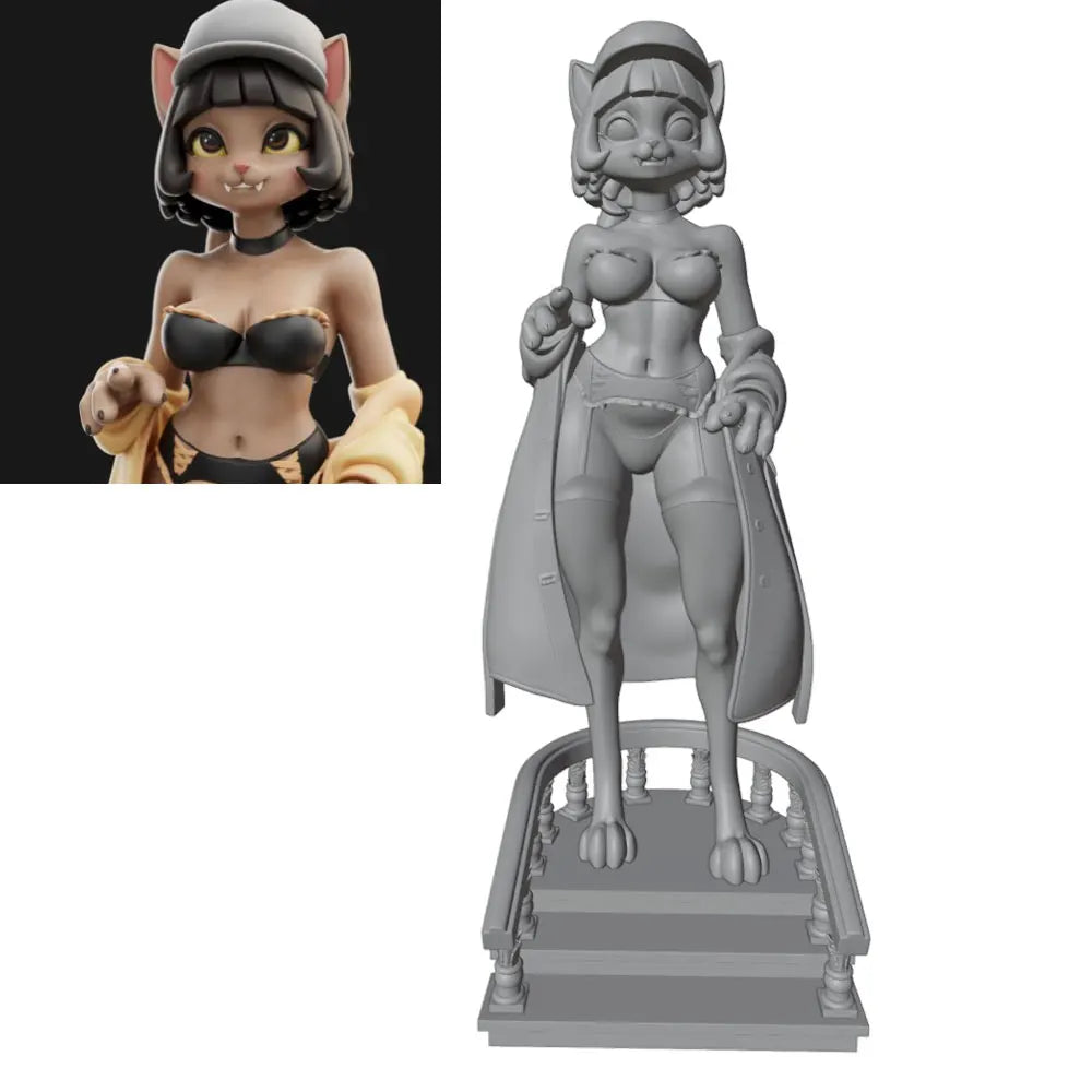 1/24 Cat-Girl, Resin Model Figure Kit, Anime Theme, Unassembled and Unpainted