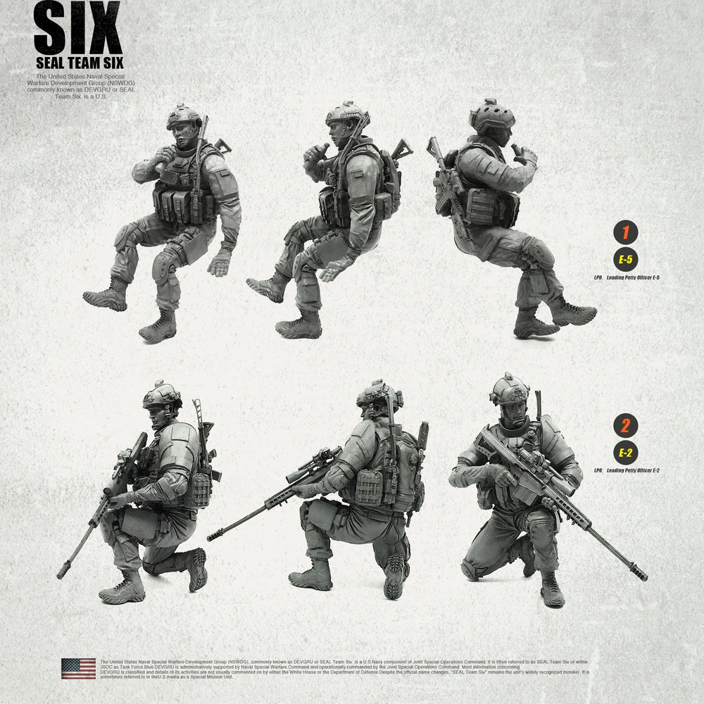 1/35 Modern US Navy SEAL Team Six, 6 Figures, Resin Model Figure Kit, Unassembled and Unpainted