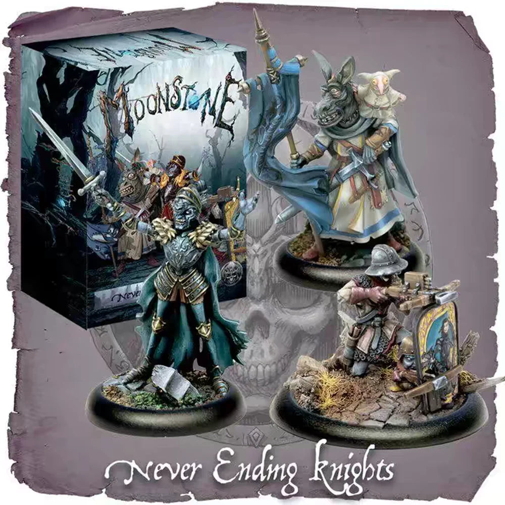 Medieval Never Ending Knights, 3 Figures, Resin Model Figure Kit, Unassembled and Unpainted