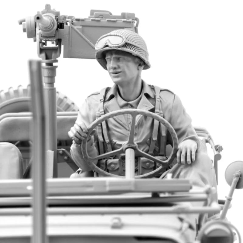1/16 WWII US Army Truck Crew, 3 Figures, Resin Model Figure Kit, Unassembled and Unpainted