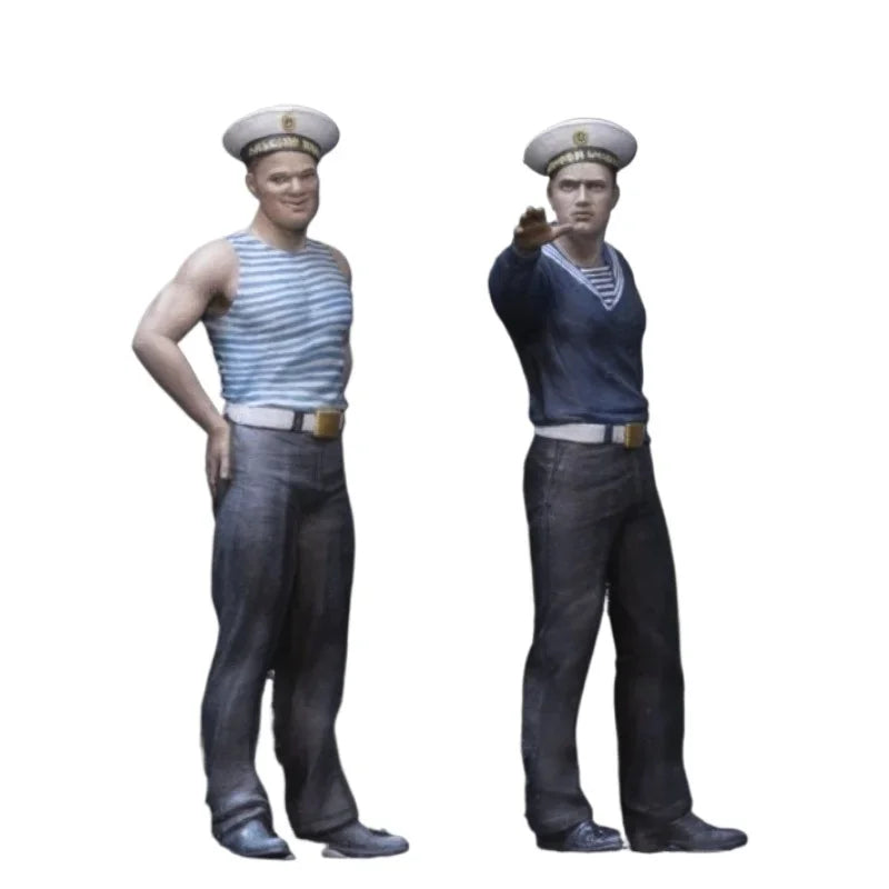 1/35 WWII Soviet Navy Sailors, 2 Figures, Resin Model Figure Kit, Unassembled and Unpainted